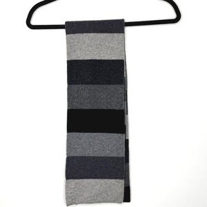 Highland Store Lambswool Grey striped scarf Made in UK